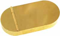 Tinder Box,
1790 style, 2" wide by 4" long,
polished brass